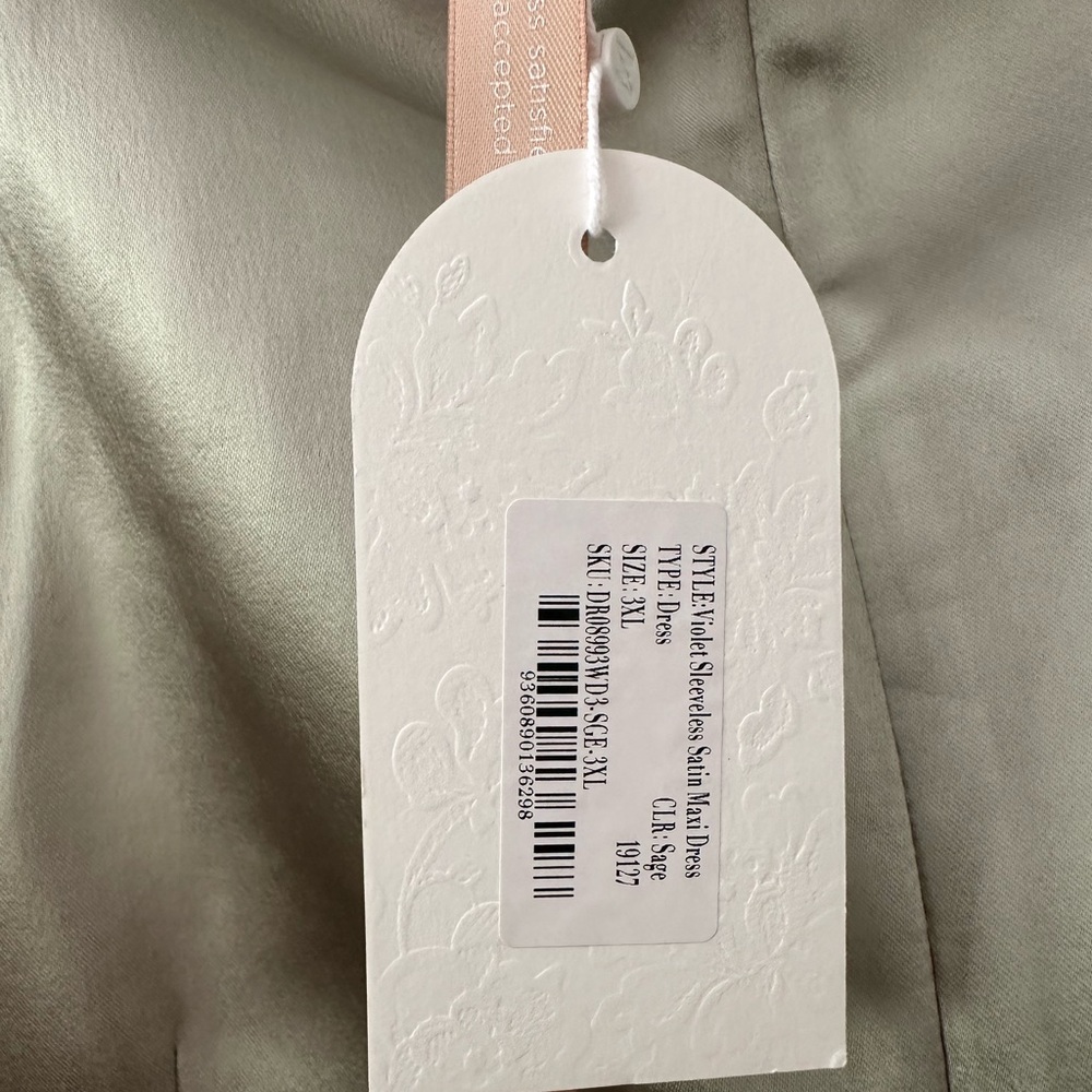 Meshki Satin Formal Dress in Sage - Picture 4 of 7